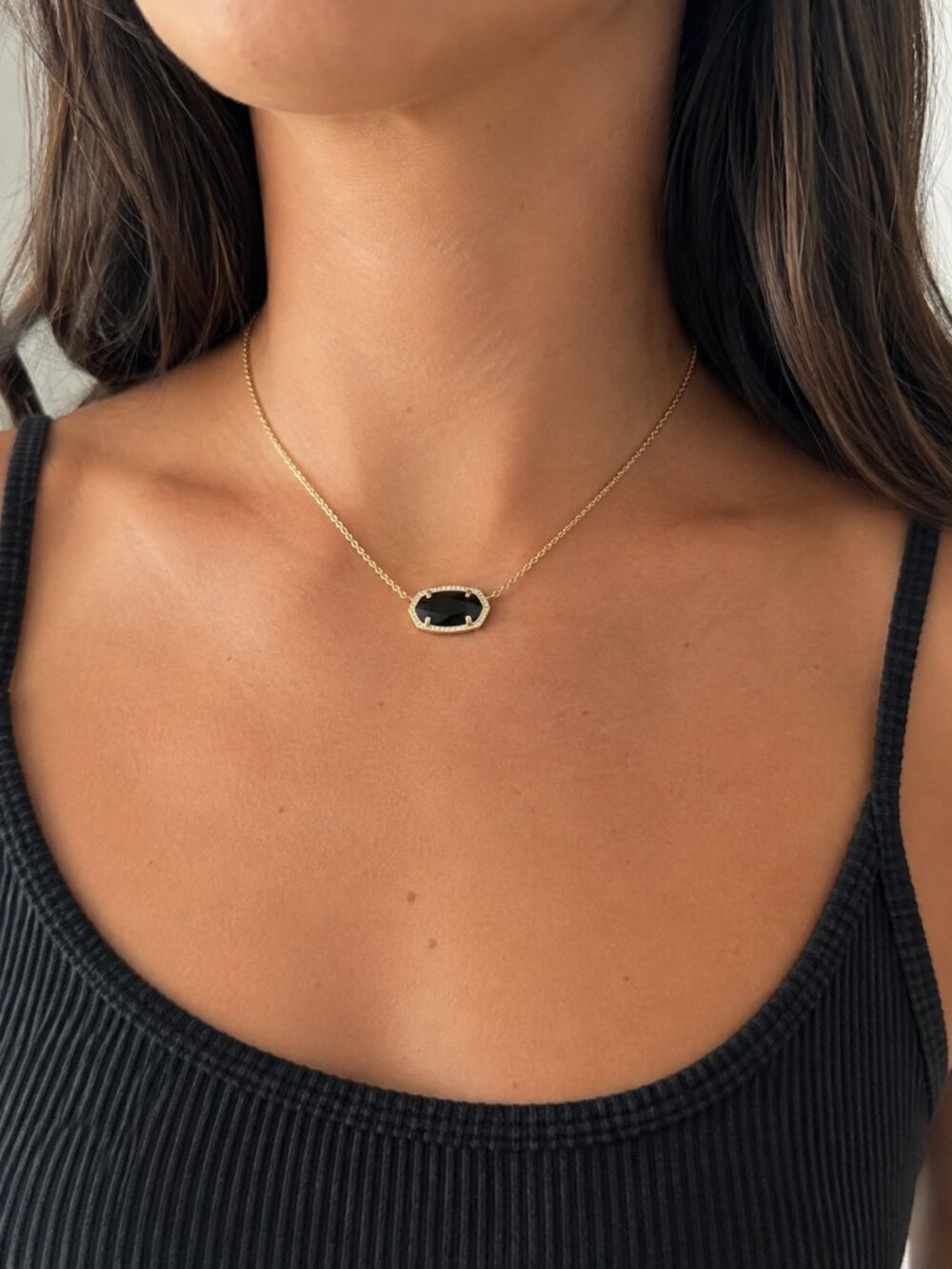Kendra Scott Gold Black Pendant Necklace